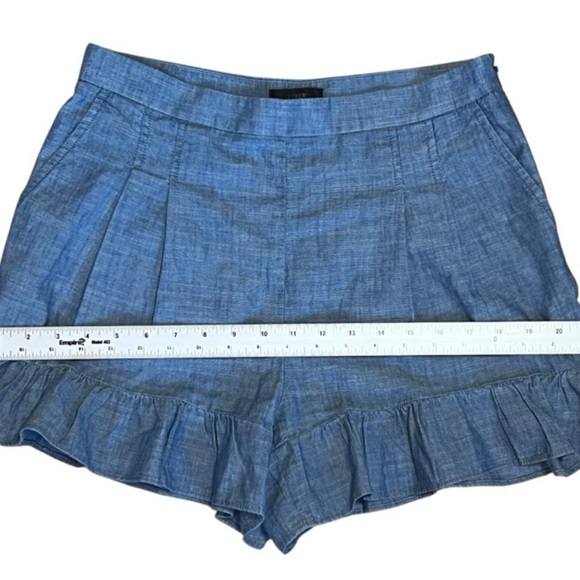 J. Crew High Waist Blue Ruffle Shorts - Picture 6 of 7